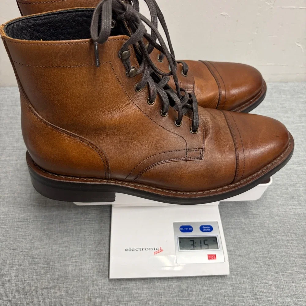 Thursday Boot Co Captain Boots Men 10.5 Brandy Leather Cap Toe Goodyear Welt